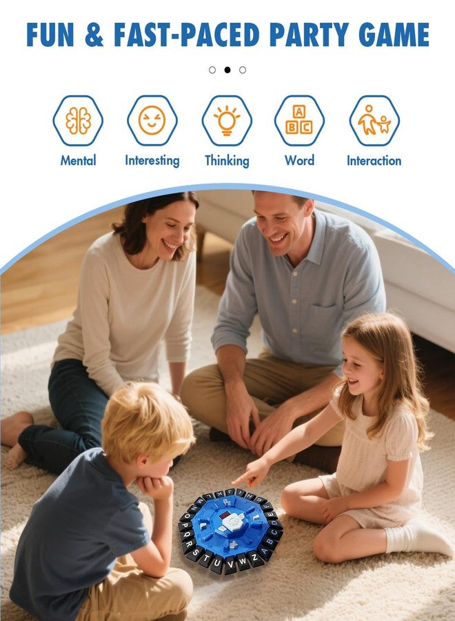 Humzo Word Game Family Board Games with Display Timer and 2 Modes, The Fast-Paced 24 Letters Pressing Games, Learning Word Game for Kids & Adults, 2-8 Players, 15-20 Minute Play Time - Image 2